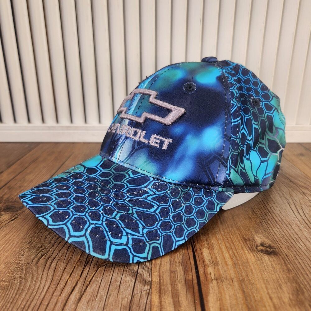 Chevrolet Kryptek Strapback Hat Cap Aqua Green Blue Chevy Embroidered Bowtie
